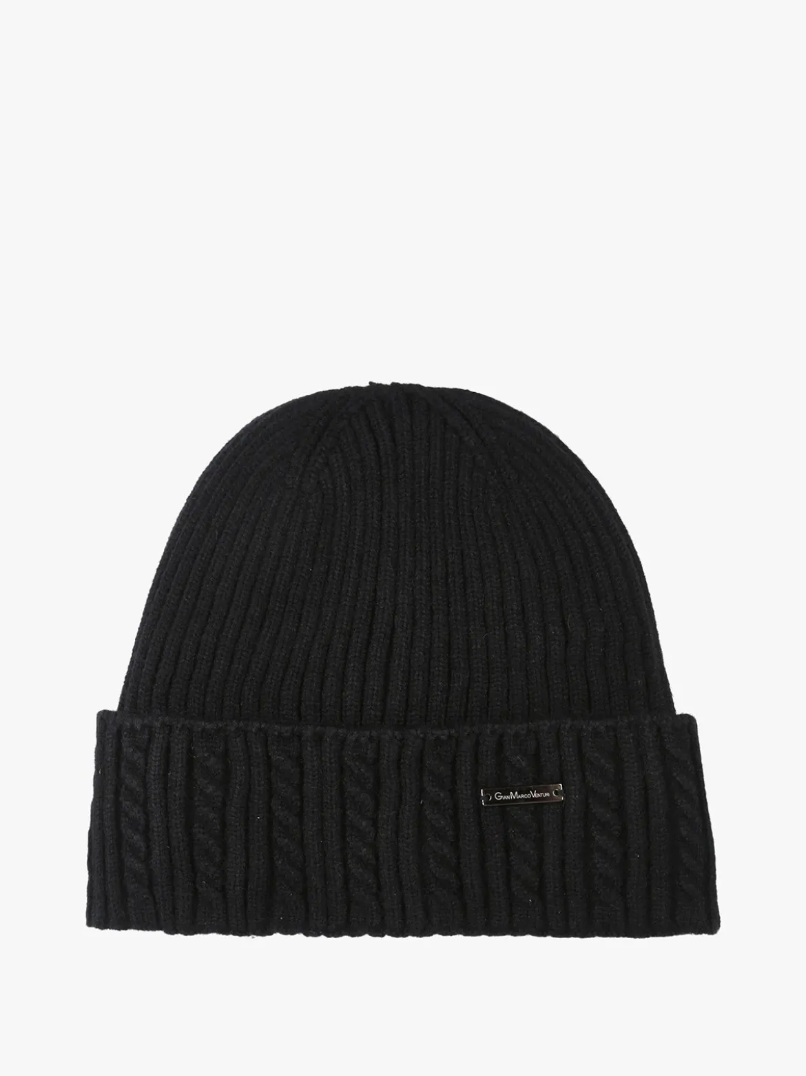 Gian Marco Venturi Cappello in maglia con risvolto - nero