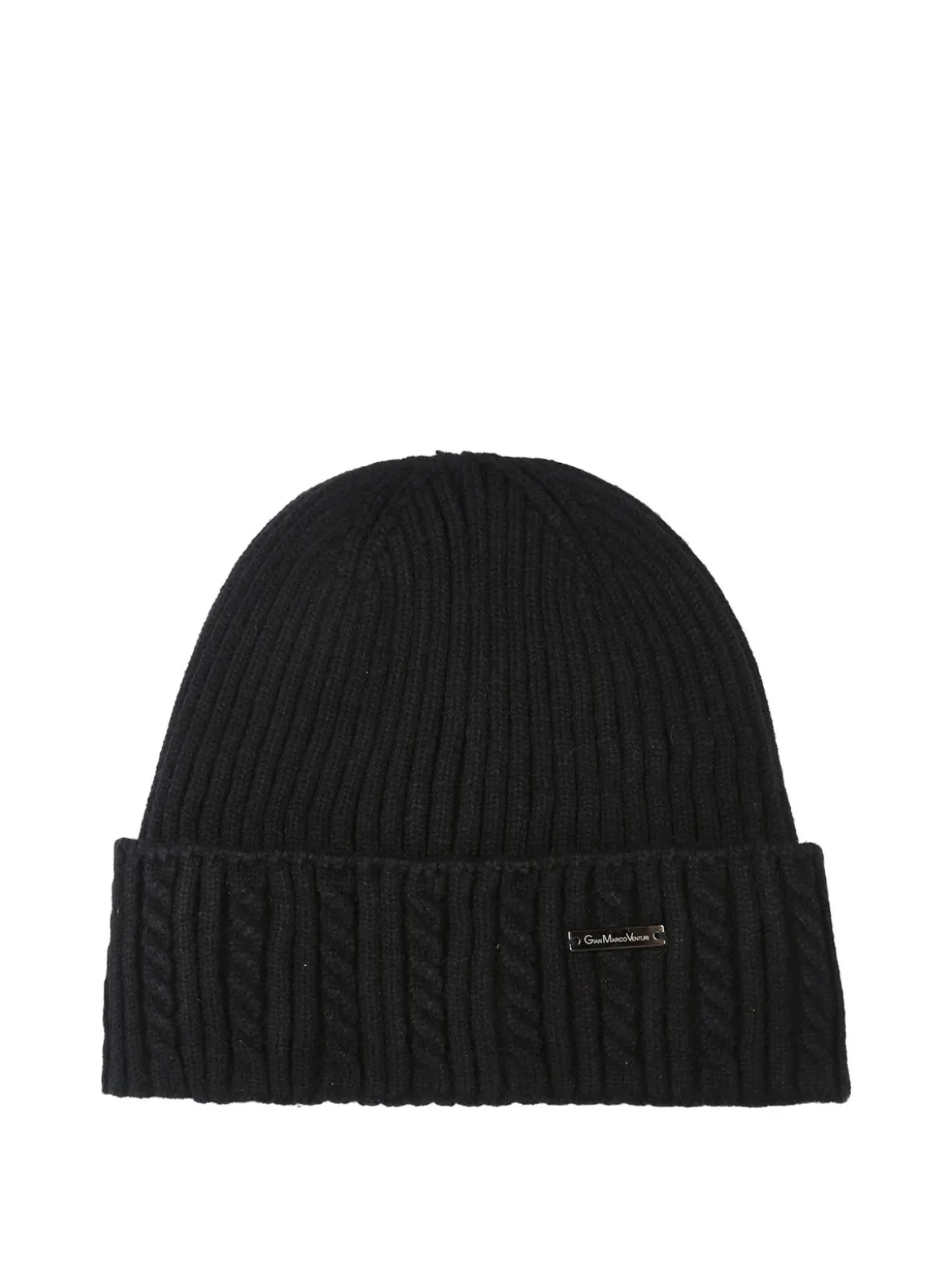 Gian Marco Venturi Cappello in maglia con risvolto - nero