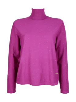Gian Marco Venturi Maglia dolcevita da donna con micropaillettes luccicanti