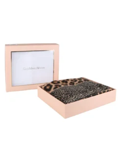 Gian Marco Venturi Sciarpa donna animalier con frange - cammello