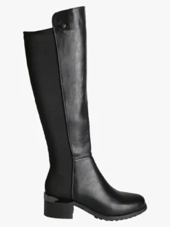 Gian Marco Venturi Stivali donna in ecopelle e tessuto elastico - nero