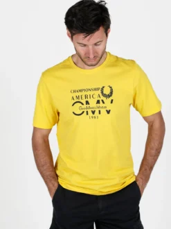 Gian Marco Venturi T-shirt girocollo da uomo in cotone con stampa scritta