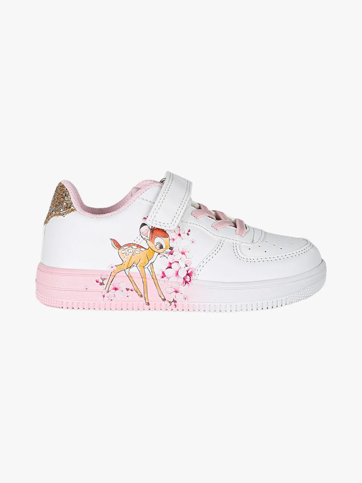 Giardino D'Oro Sneakers da bambina con cinturino a strappo e glitter - bianco