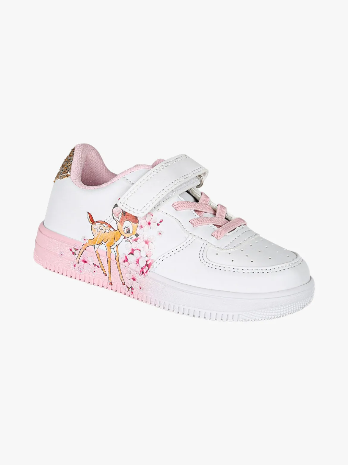Giardino D'Oro Sneakers da bambina con cinturino a strappo e glitter - bianco