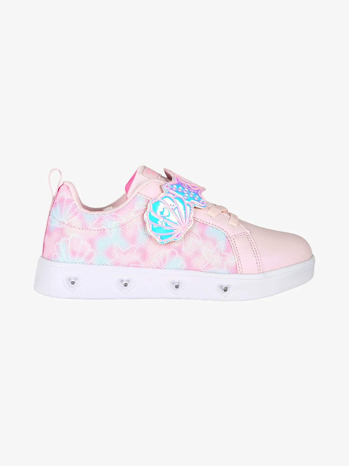 Giardino D'Oro Sneakers da ragazza basse con strappo e luci - rosa