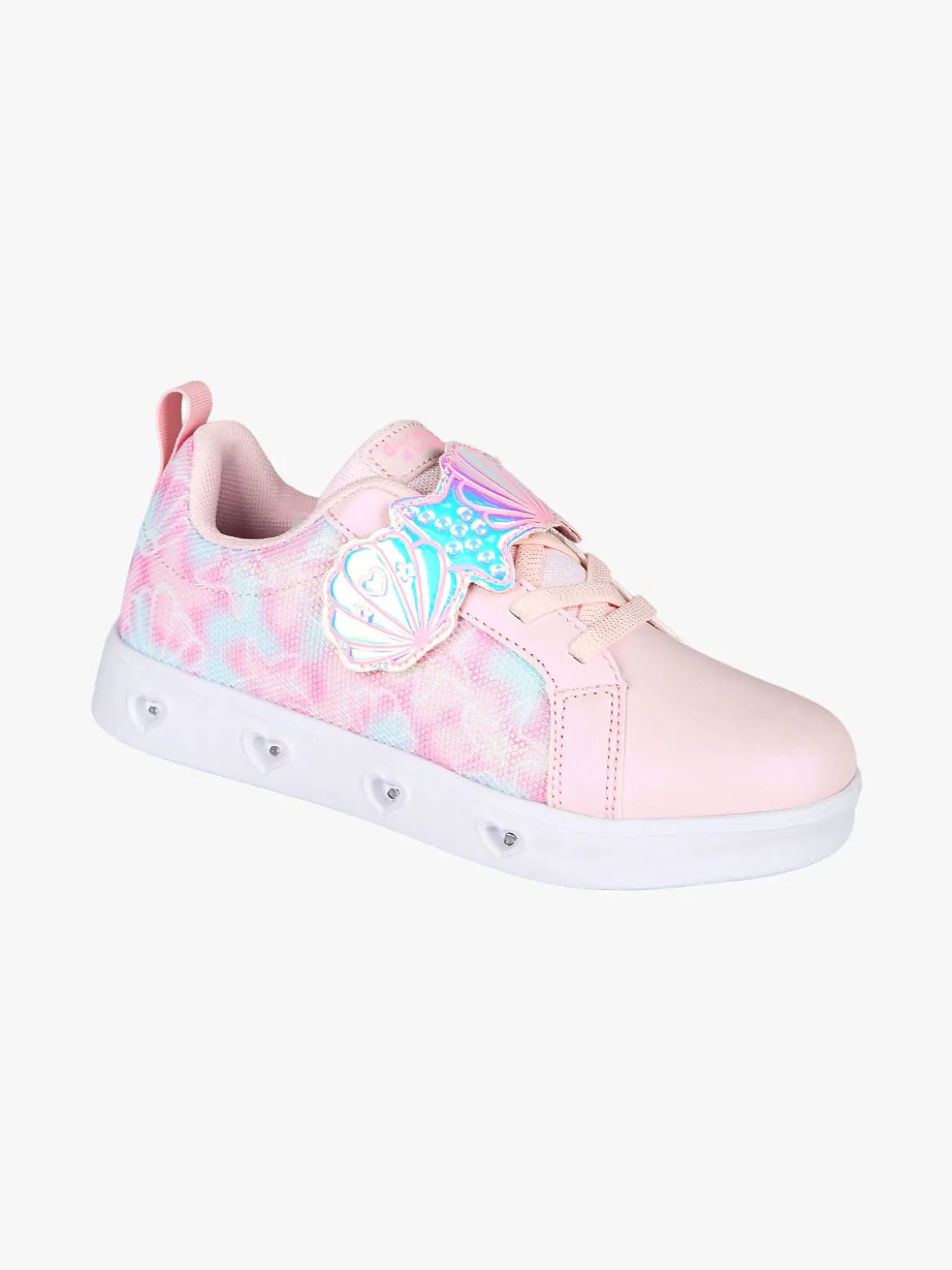 Giardino D'Oro Sneakers da ragazza basse con strappo e luci - rosa
