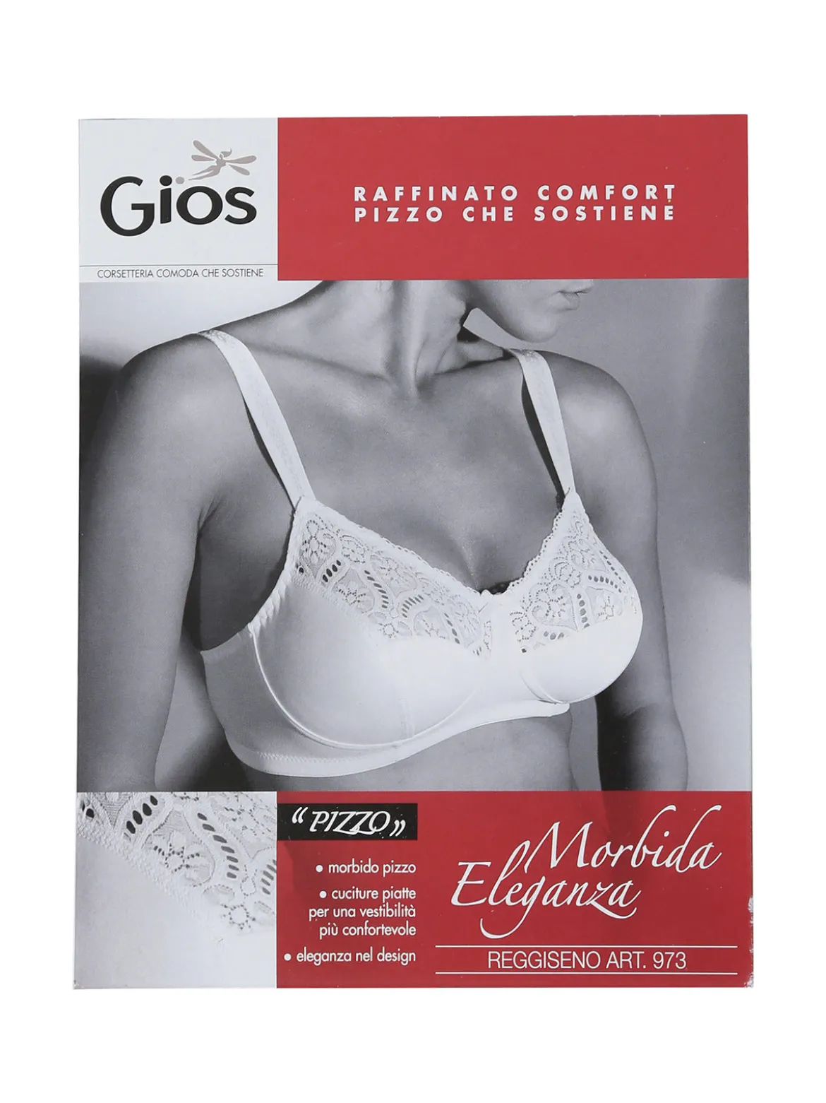 Gios 973 Reggiseno con coppe foderate in cotone COPPA B - bianco