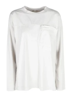 Gioya T-shirt donna oversize a maniche lunghe in cotone