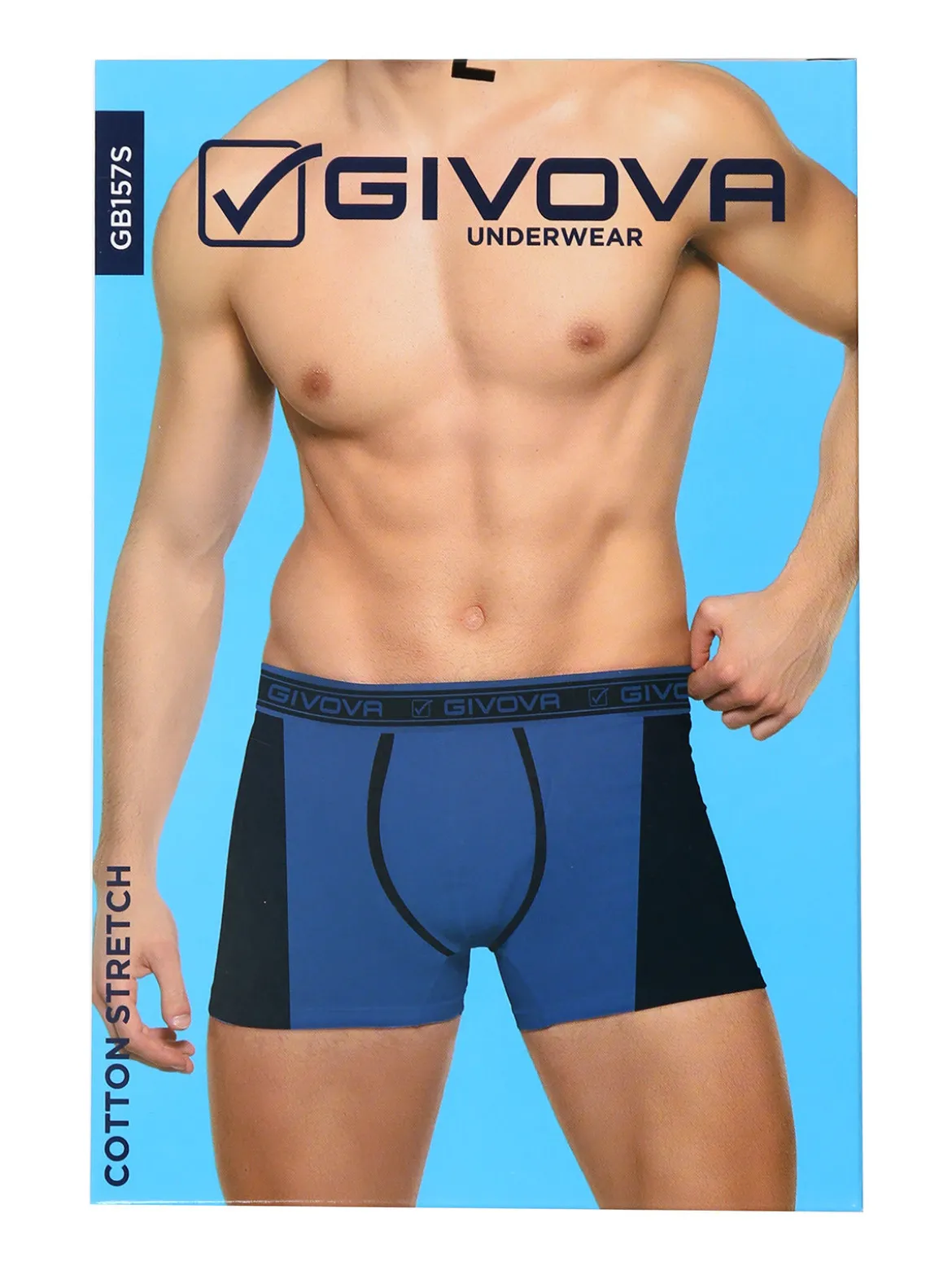 Givova Boxer da uomo bicolore in cotone bielastico - marrone