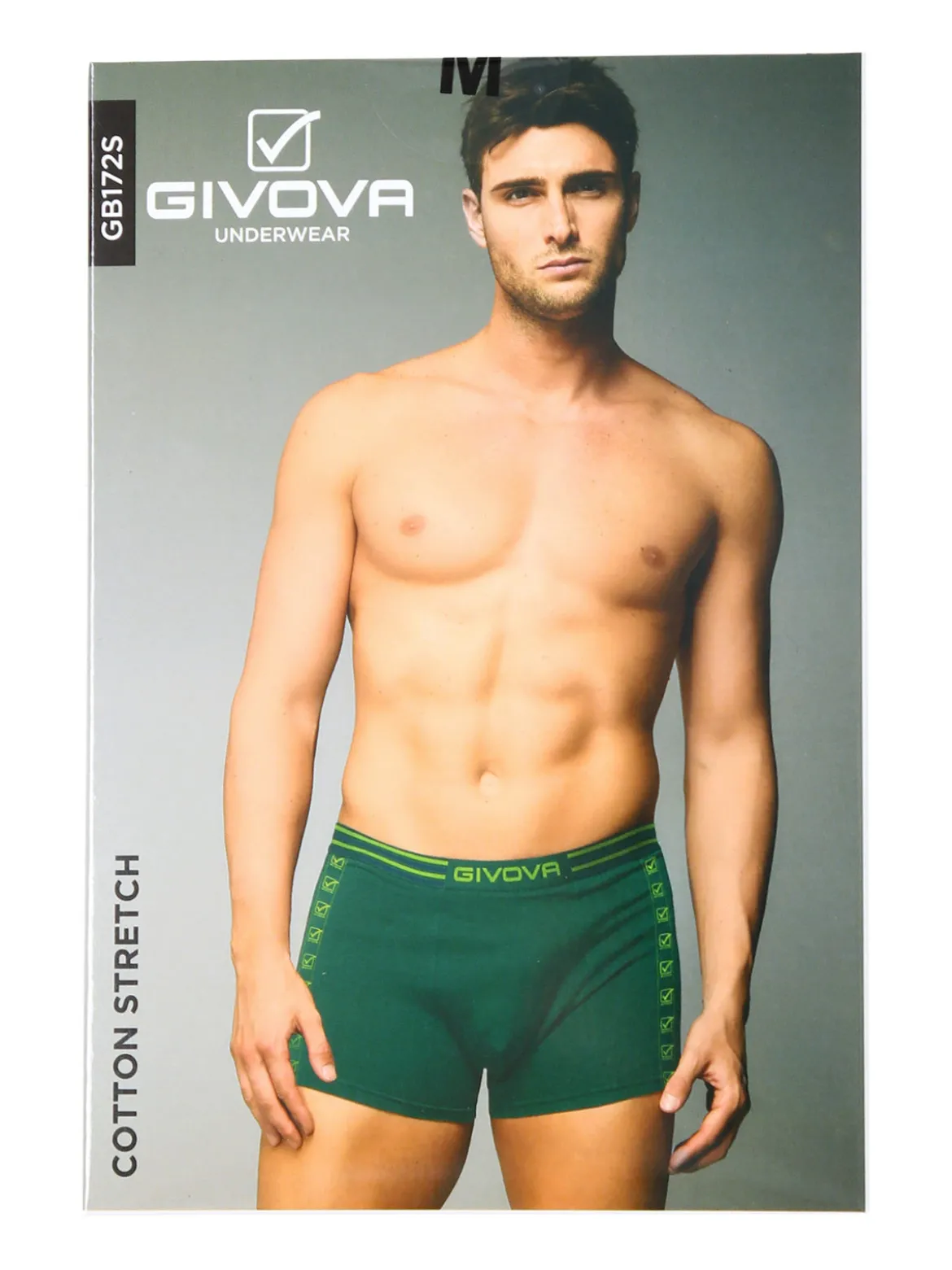 Givova Boxer da uomo in cotone stretch - verde scuro
