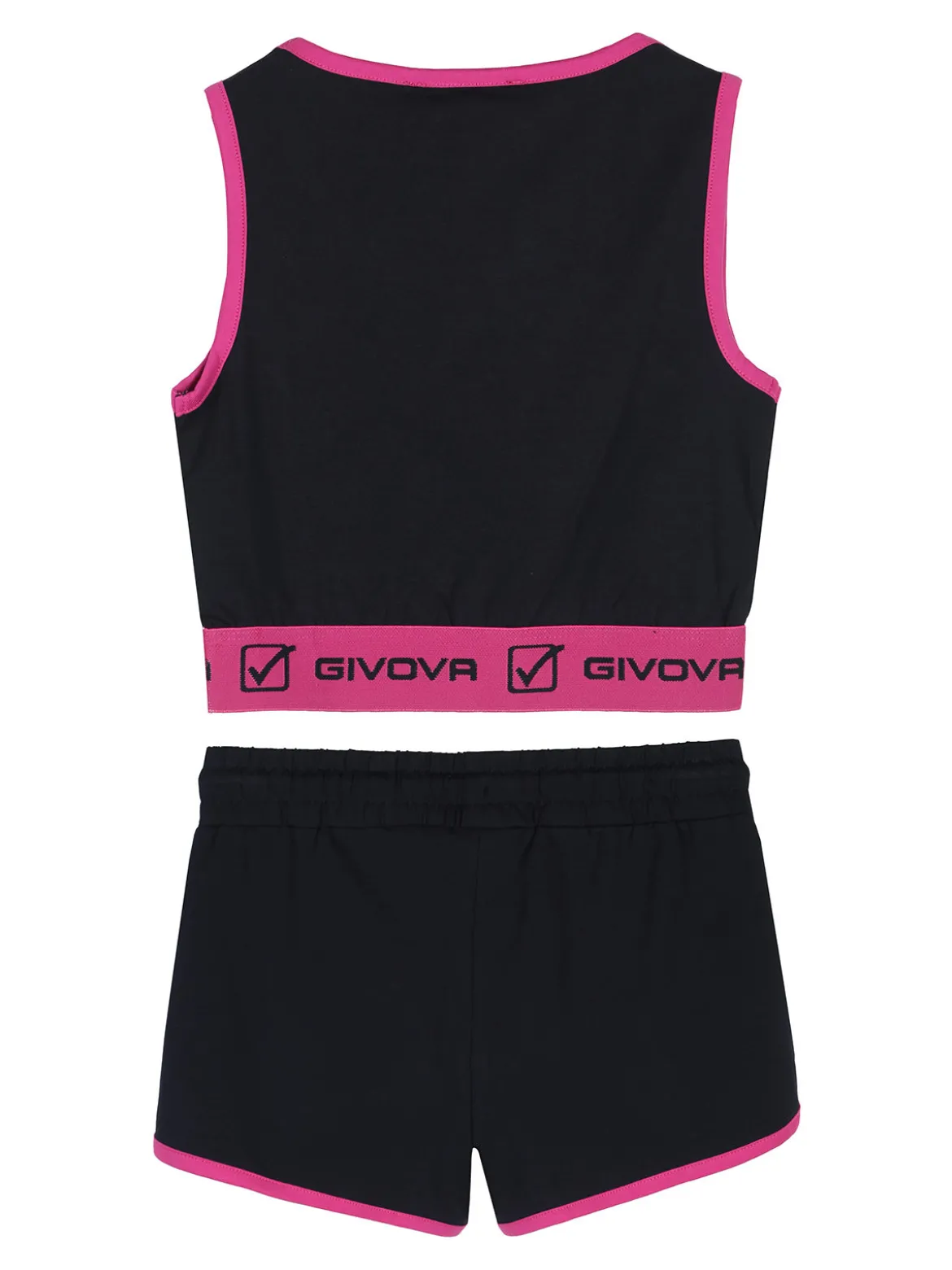 Givova Completo sportivo da ragazza con top e shorts - blu scuro