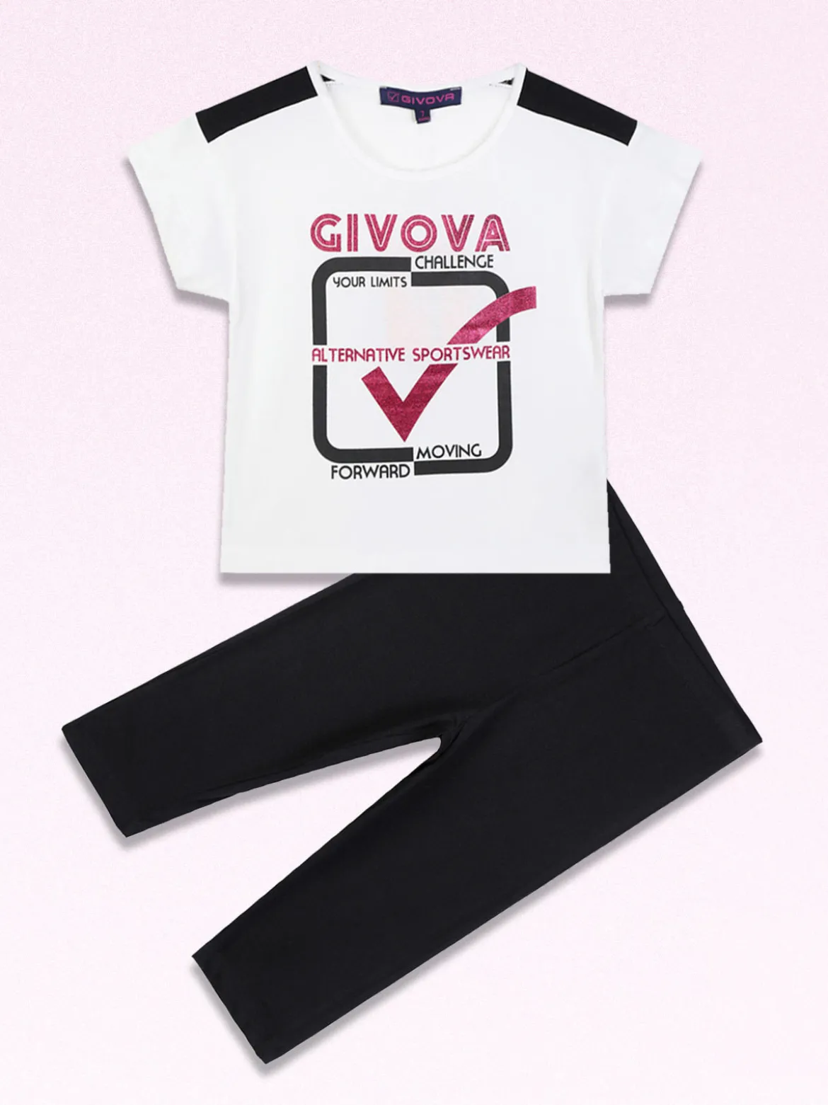 Givova Completo sportivo 2 pezzi da bambina con leggings