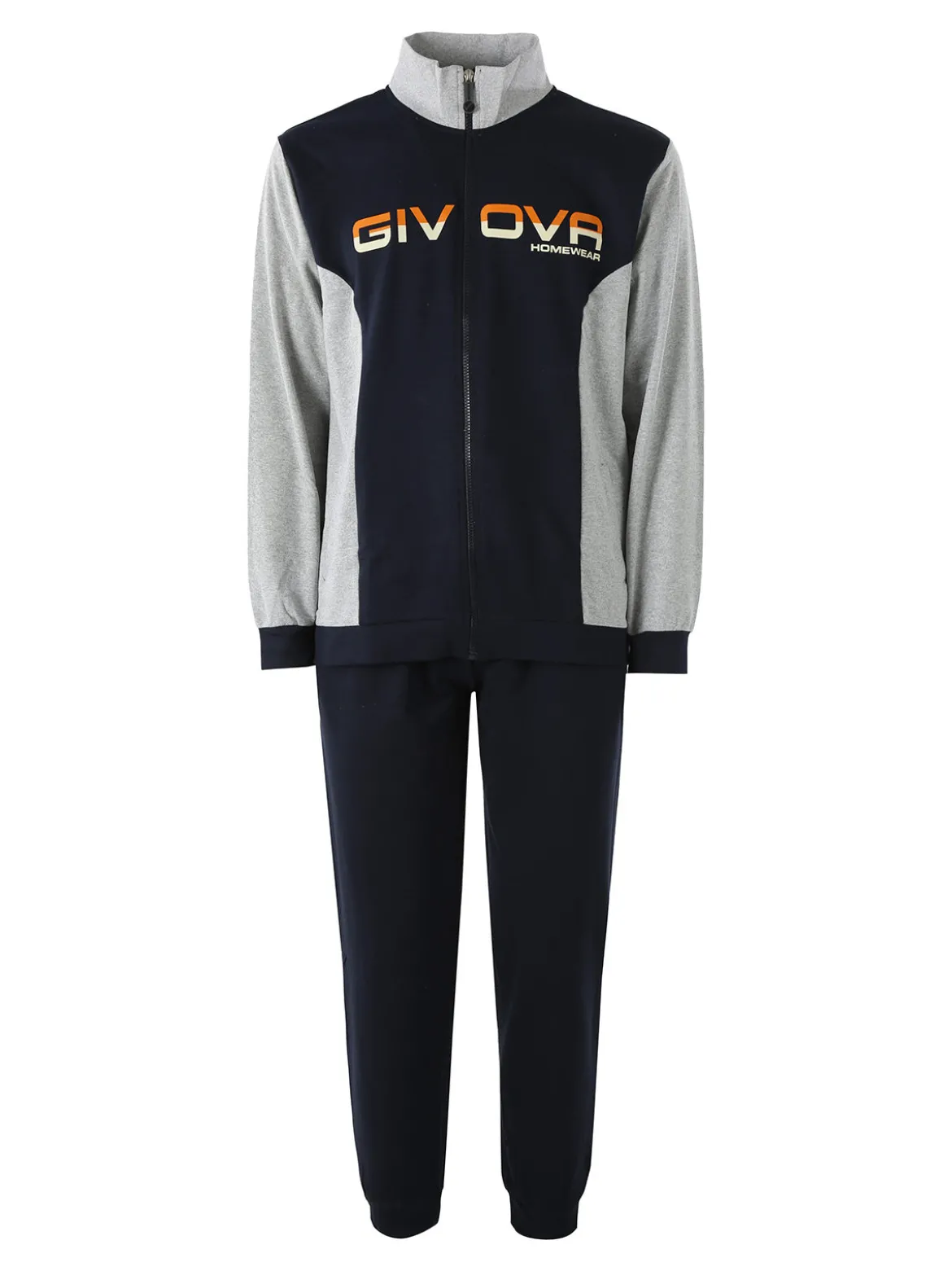 Givova Completo tuta da uomo full zip in cotone - blu scuro