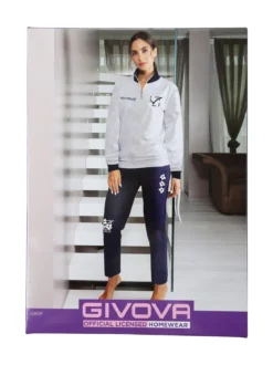 Givova Completo tuta felpata da donna full zip - blu scuro