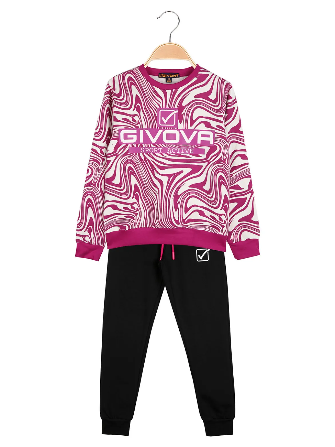 Givova Completo tuta girocollo da bambina - fucsia