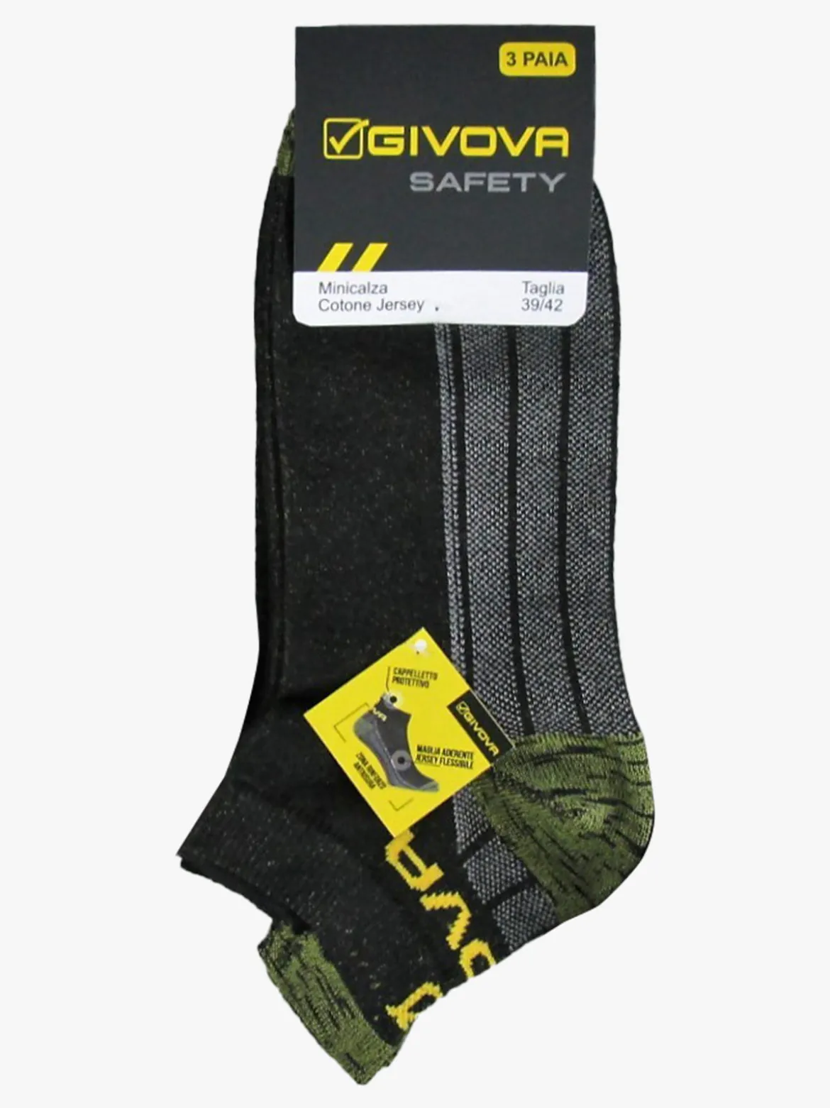 Givova 3 Paia di minicalze da uomo in jersey