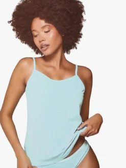 Givova Top donna in cotone bielastico con spalline sottili - turchese