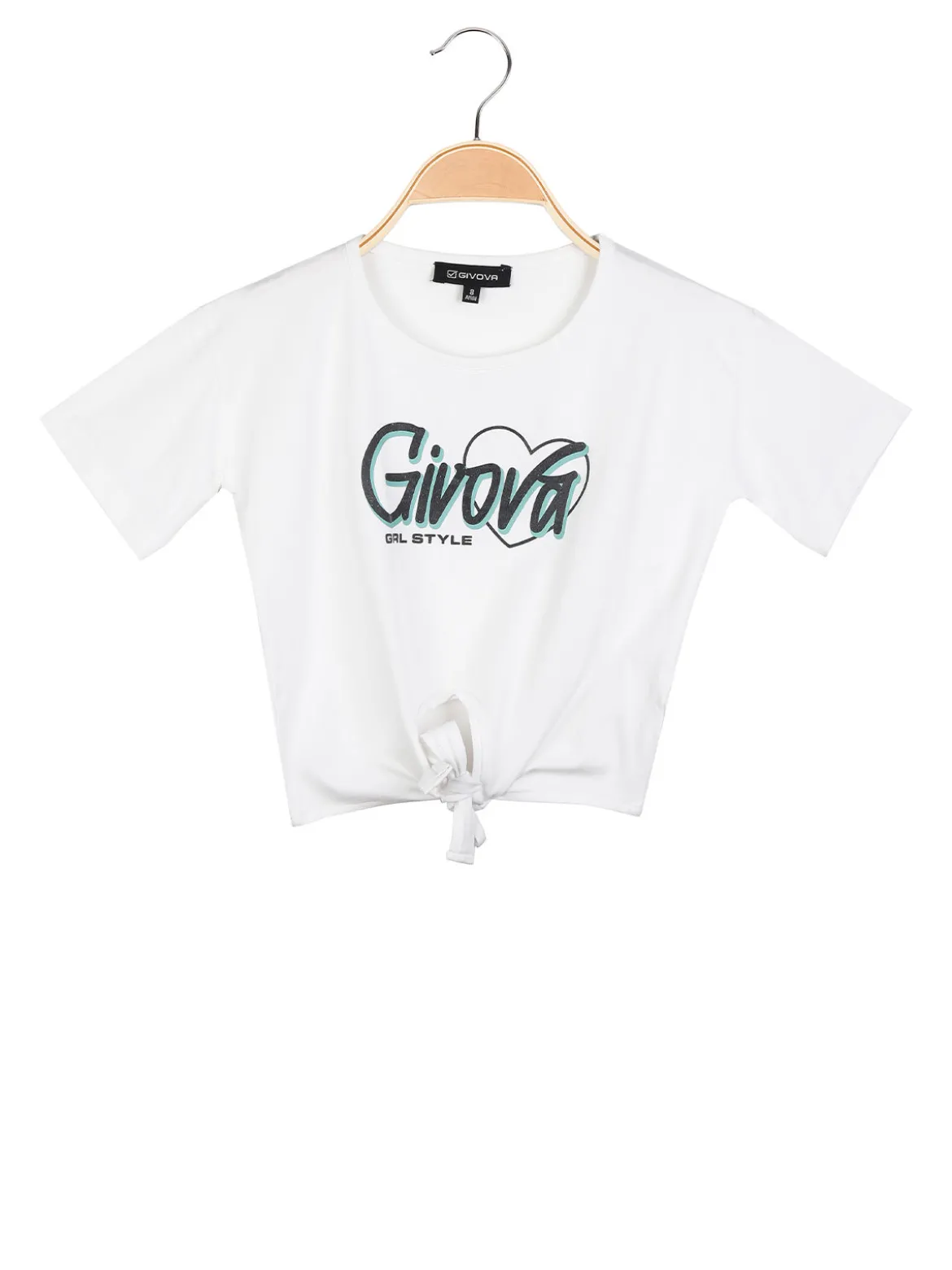 Givova T-shirt manica corta da bambina con nodo