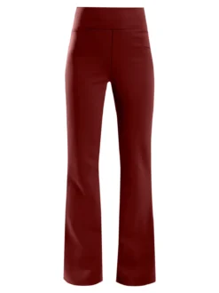 Gladys Leggings donna a gamba larga con finale in taglio vivo - bordeaux