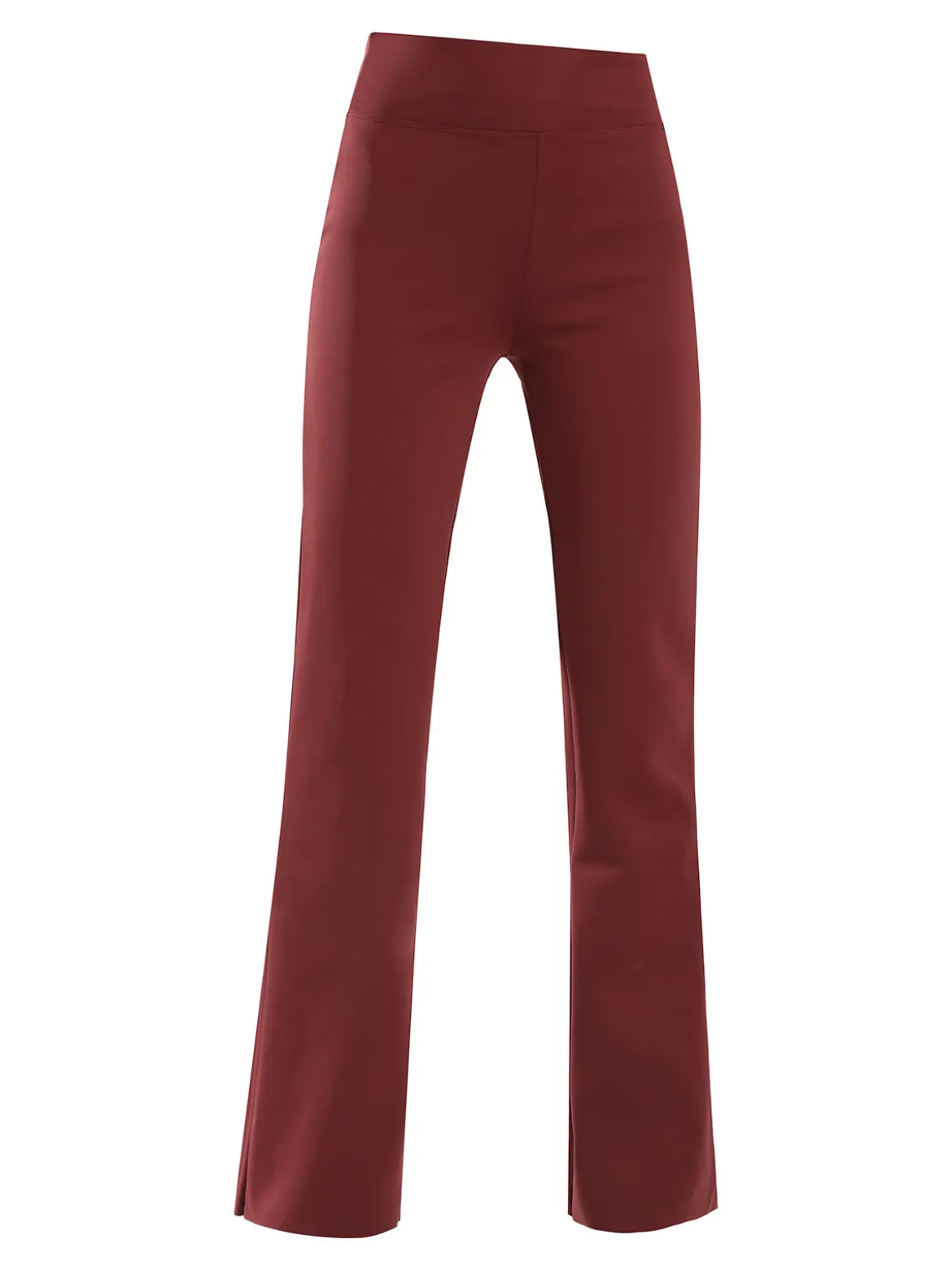 Gladys Leggings donna a gamba larga con finale in taglio vivo - bordeaux