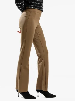 Gladys Leggings donna a gamba larga con finale in taglio vivo - marrone