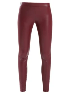 Gladys Leggings donna in ecopelle con interno in micropile - bordeaux
