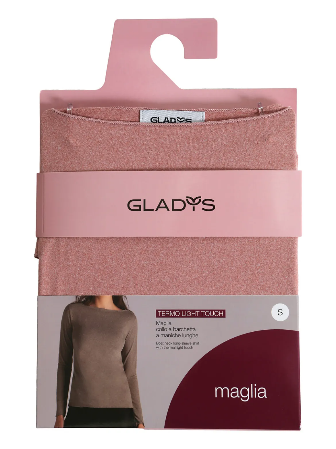 Gladys Maglia donna termo light con scollo a barca - rosa