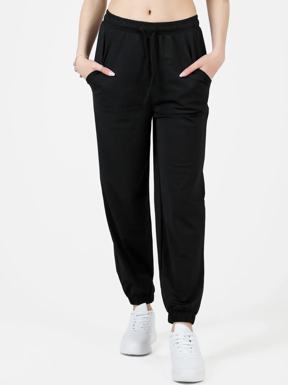 Gladys Pantaloni donna in tessuto tecnico con polsini