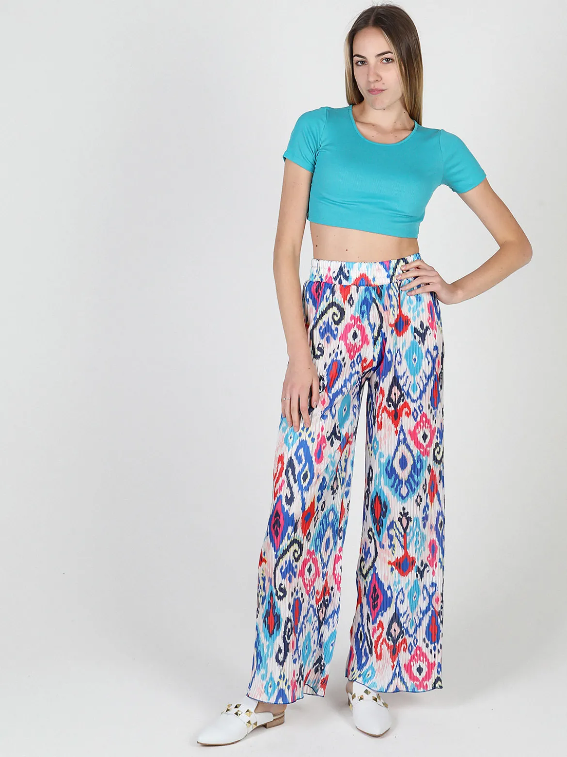 Gladys Pantaloni donna leggeri a palazzo colorati