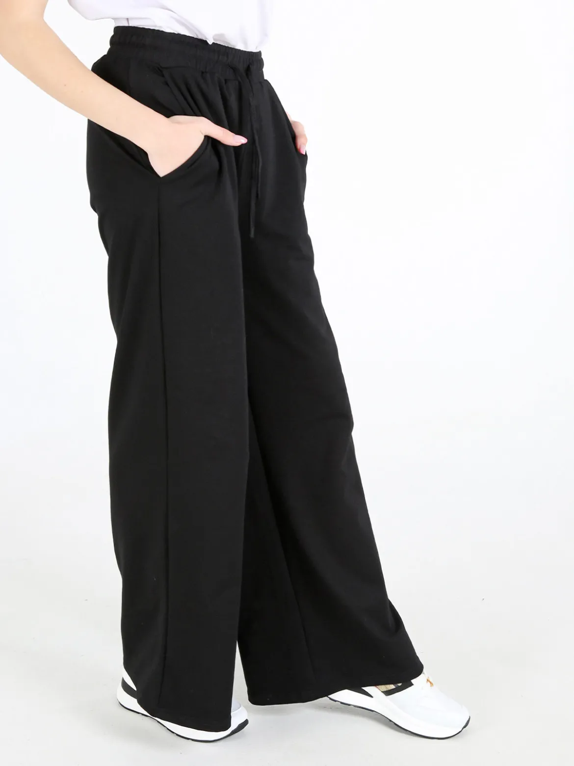 Gladys Pantaloni sportivi da donna a gamba larga con coulisse