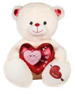 Glammy Peluche maxi San Valentino con cuore e scritta AMORE