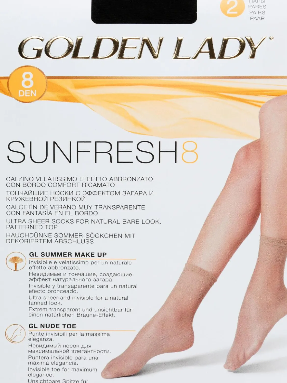 Golden Lady Calzino velato effetto abbronzato con bordo comfort
