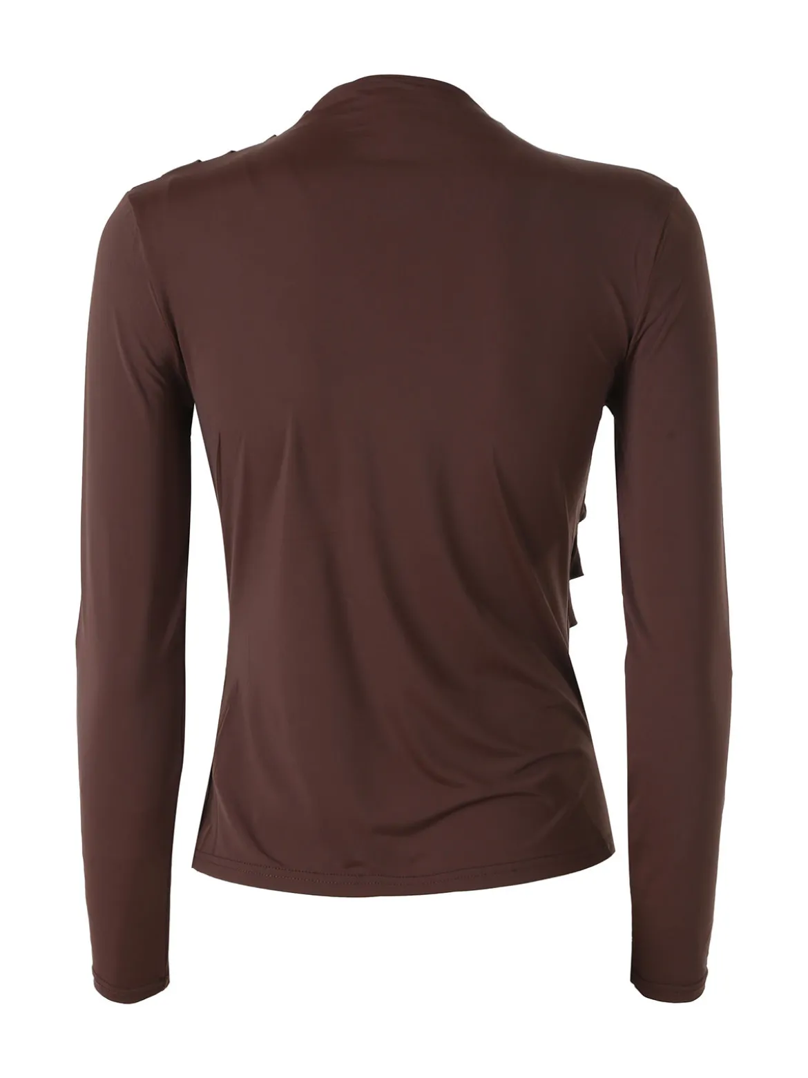 Gondola Blu Maglia donna accollata a maniche lunghe con drappeggio laterale - moro