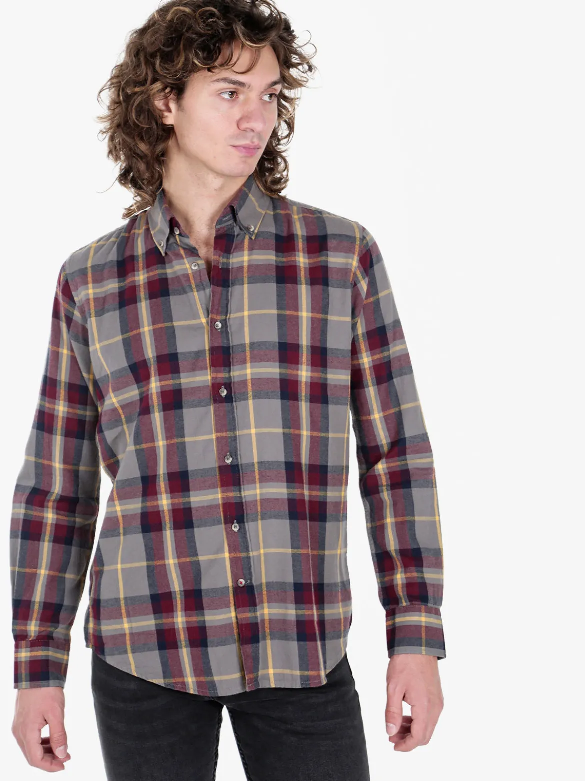 Guy Camicia a quadri da uomo in cotone