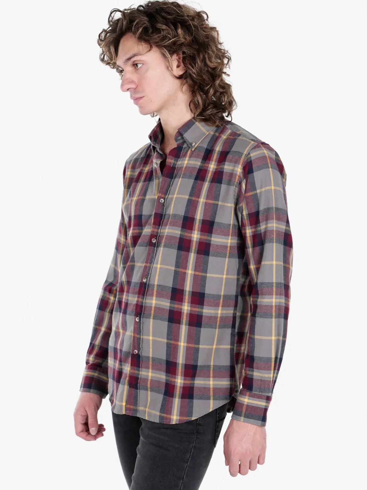 Guy Camicia a quadri da uomo in cotone