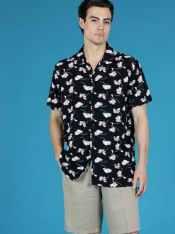 Guy Camicia da uomo a maniche corte con stampe