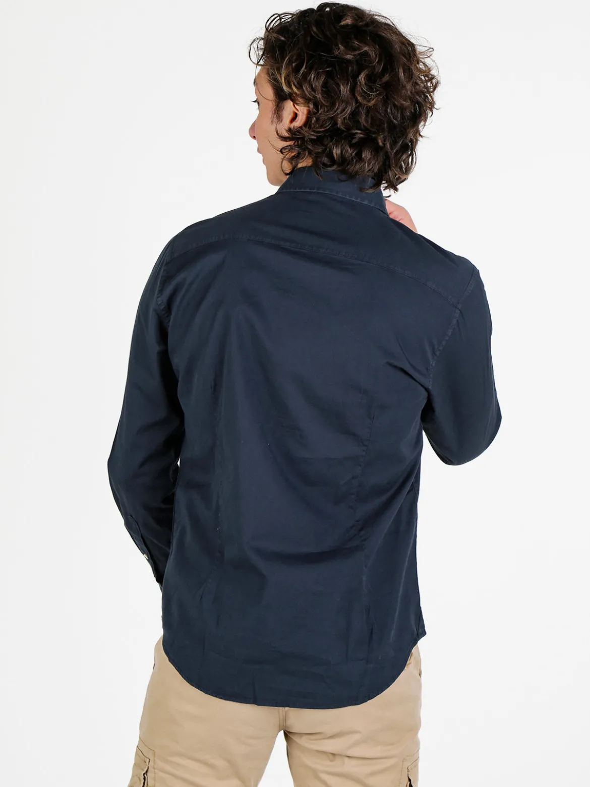 Guy Camicia da uomo in cotone a maniche lunghe