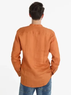 Guy Camicia in lino alla coreana da uomo