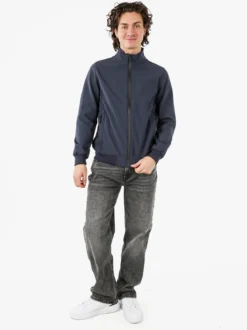 Guy Giacca da uomo con zip e interno in pile - blu scuro