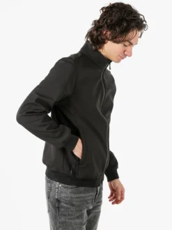 Guy Giacca da uomo con zip e interno in pile - nero