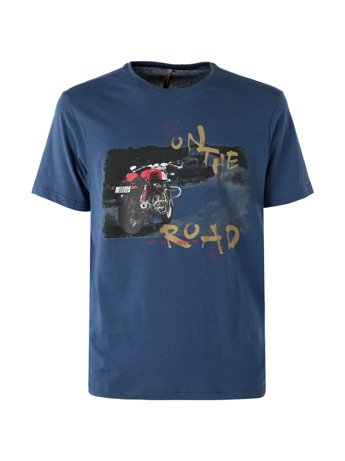 Guy T-shirt da uomo in cotone con stampa - blu