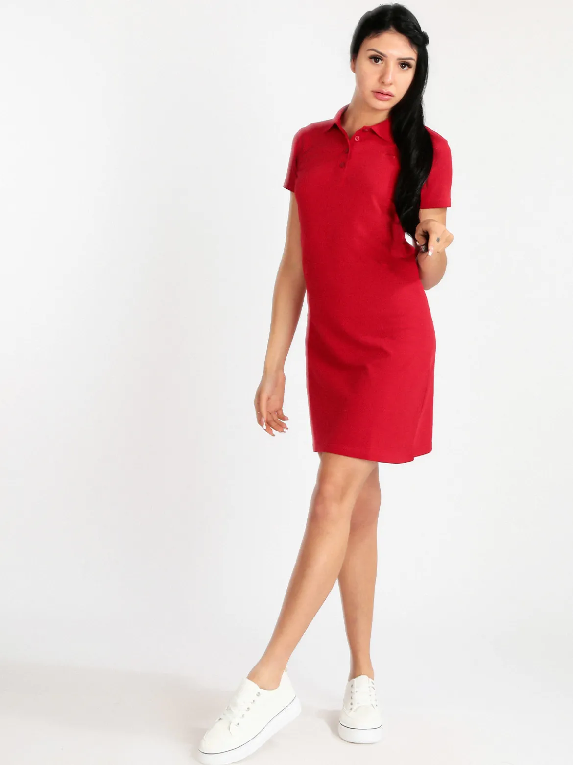 Hangar93 Vestito donna in cotone a maniche corte
