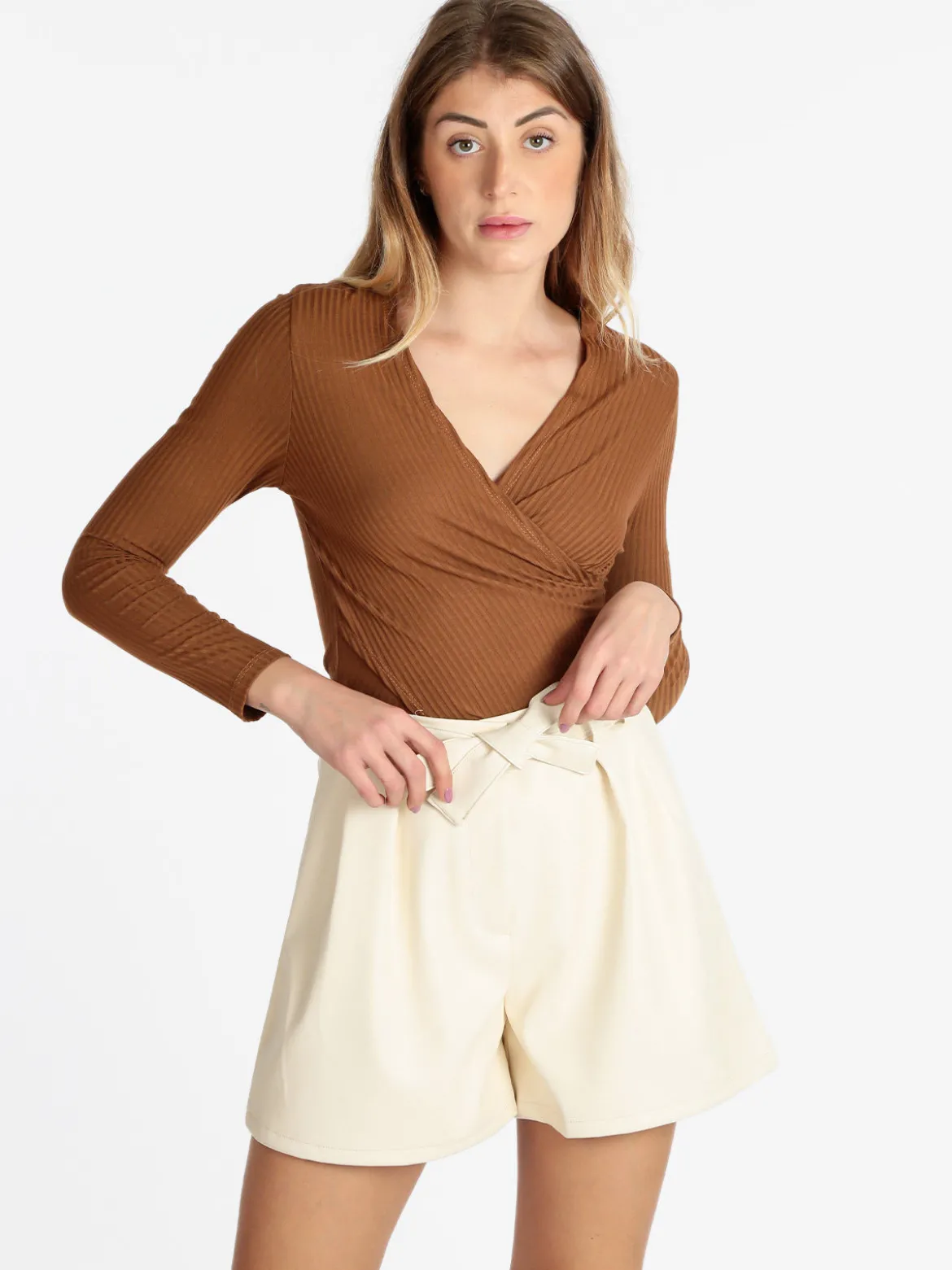 Hdl Milano T-shirt donna scollo a portafoglio