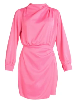 Hdl Milano Vestito donna manica lunga effetto raso