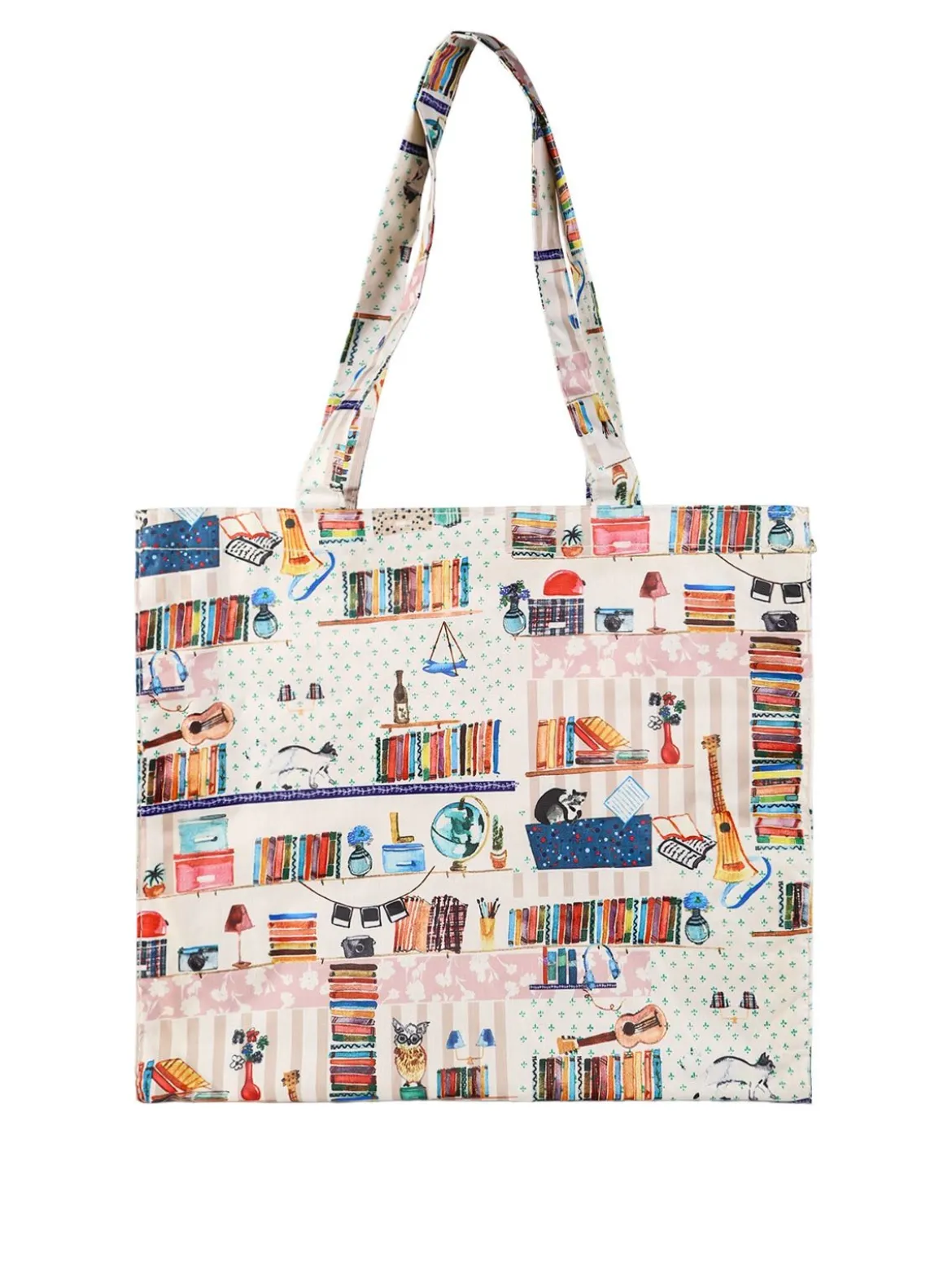 Hernan Borsa shopper della spesa con stampe - beige