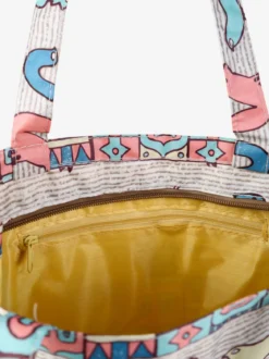 Hernan Borsa shopper della spesa con stampe - beige