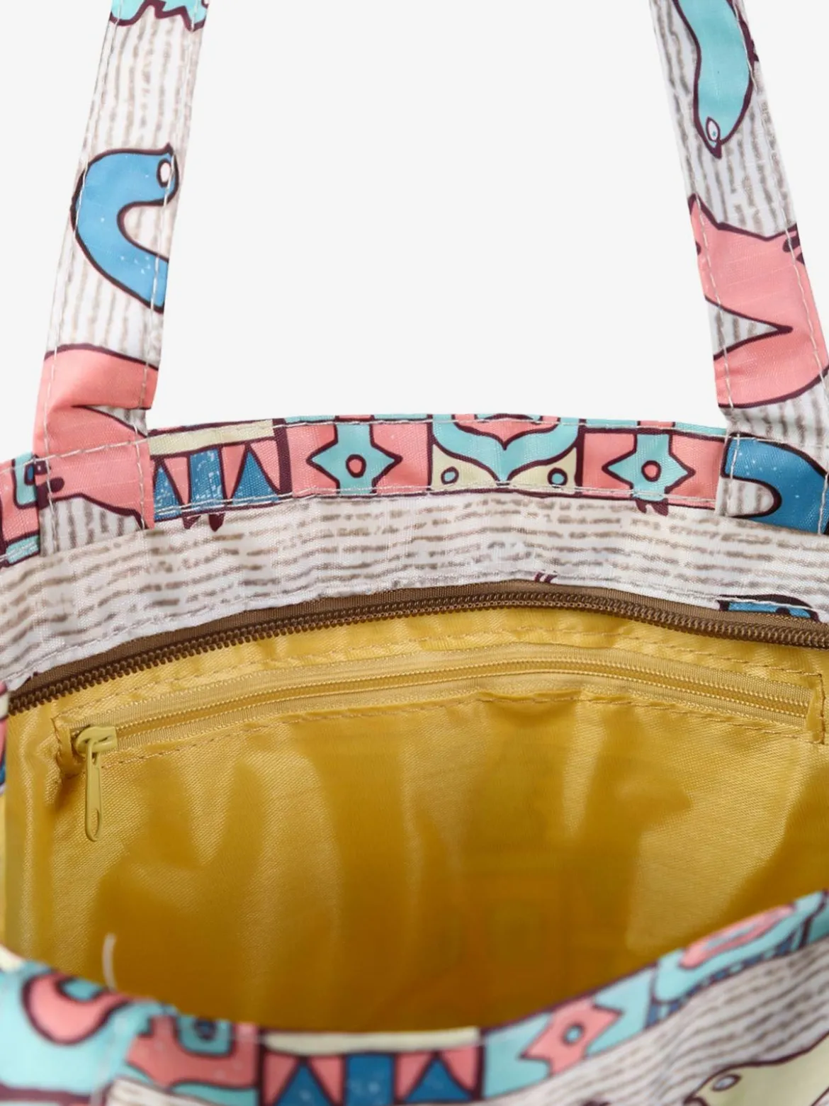 Hernan Borsa shopper della spesa con stampe - beige