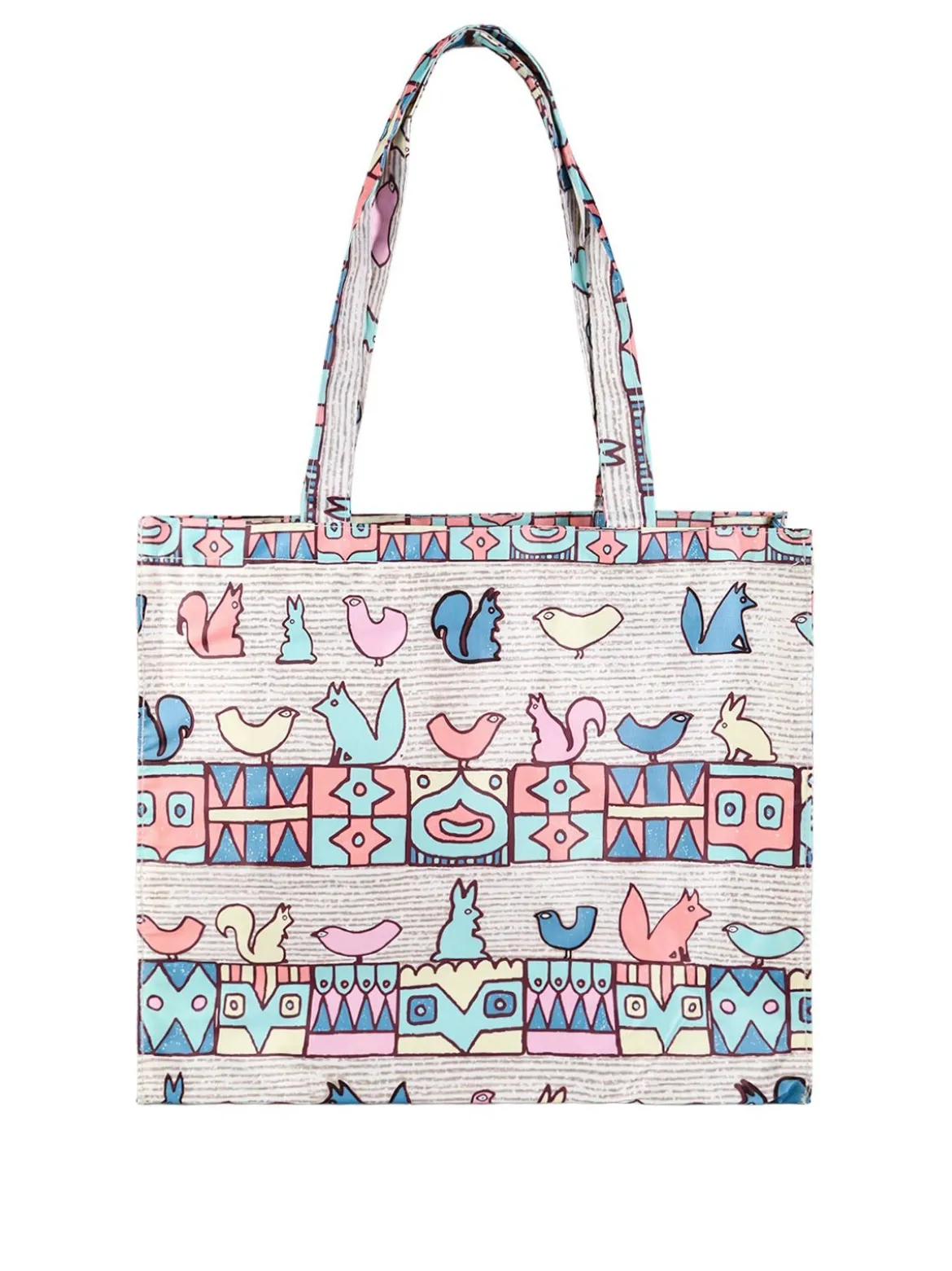 Hernan Borsa shopper della spesa con stampe - beige