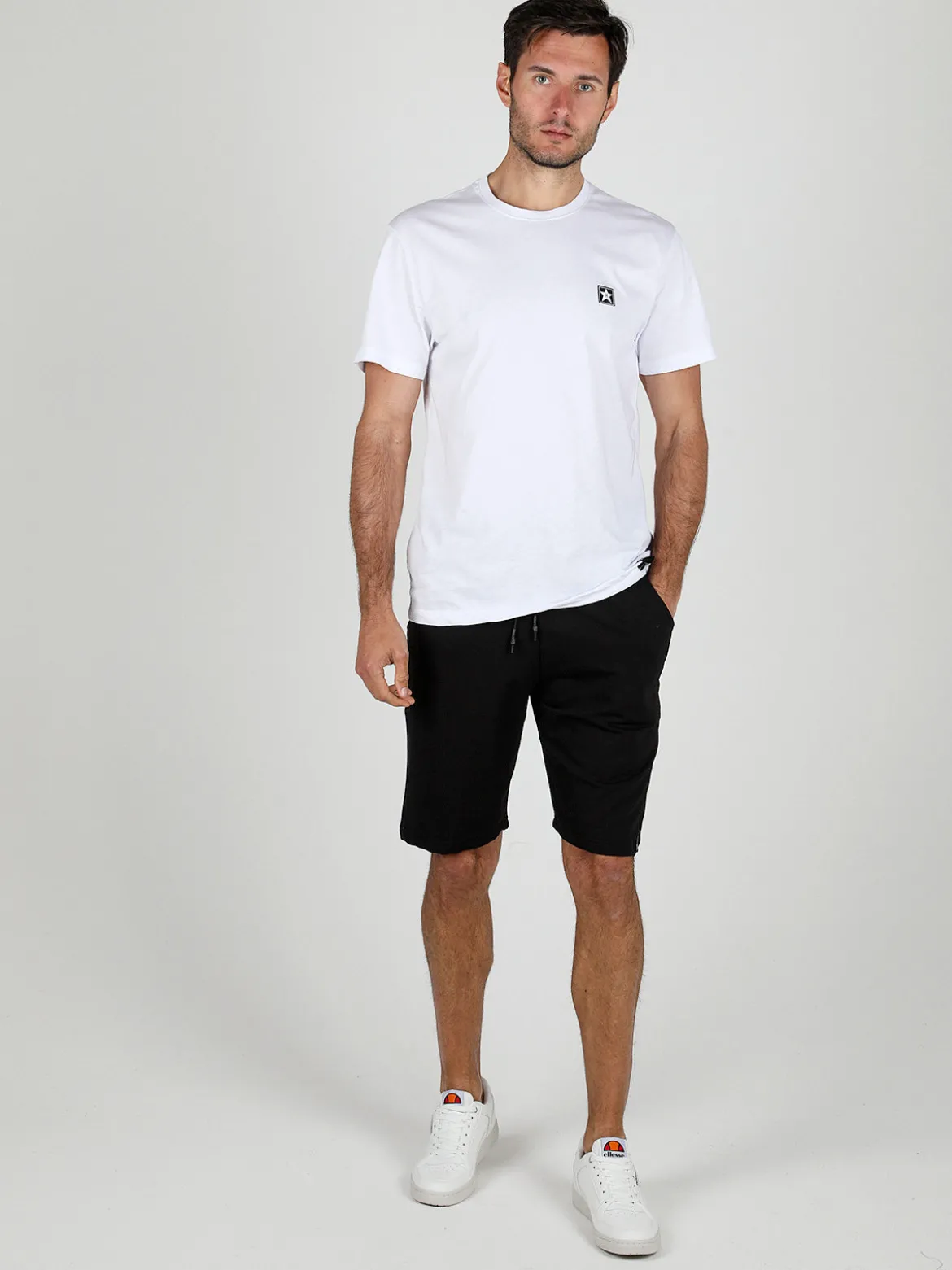 Hollywood Bermuda uomo in felpa con patch gommata