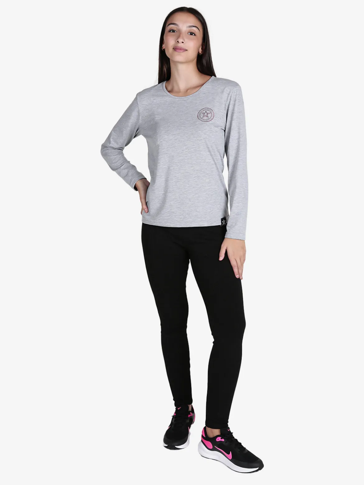 Hollywood Milano T-shirt donna sportiva a maniche lunghe